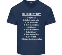 Maglietta In Cotone A V Per Uomo Biker Motorcycle My Perfect Day