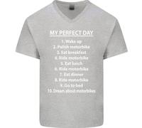 Maglietta In Cotone A V Per Uomo Biker Motorcycle My Perfect Day
