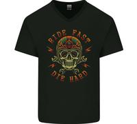 Maglietta In Cotone A V Per Uomo Biker Ride Fast Motorcycle Motorbike