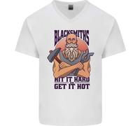 Maglietta In Cotone A V Per Uomo Blacksmiths Hit It Hard And Get It Hot