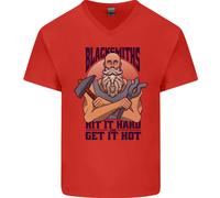 Maglietta In Cotone A V Per Uomo Blacksmiths Hit It Hard And Get It Hot