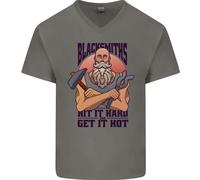 Maglietta In Cotone A V Per Uomo Blacksmiths Hit It Hard And Get It Hot