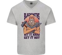 Maglietta In Cotone A V Per Uomo Blacksmiths Hit It Hard And Get It Hot
