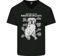 Maglietta In Cotone A V Per Uomo Con Anatomia Divertente Del Bulldog Americano