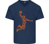 Maglietta In Cotone A V Per Uomo Con Arte Di Parole Di Basket