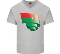 Maglietta In Cotone A V Per Uomo Con Bandiera Del Burkina Faso