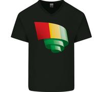 Maglietta In Cotone A V Per Uomo Con Bandiera Del Guinea Curva