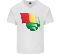 Maglietta In Cotone A V Per Uomo Con Bandiera Del Guinea Curva