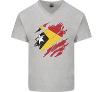 Maglietta In Cotone A V Per Uomo Con Bandiera Del Timor Est