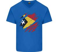 Maglietta In Cotone A V Per Uomo Con Bandiera Del Timor Est