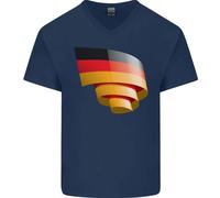 Maglietta In Cotone A V Per Uomo Con Bandiera Tedesca Curva Germania Calcio