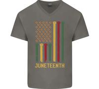 Maglietta In Cotone A V Per Uomo Con Bandiera USA Black Lives Matter Juneteenth