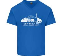 Maglietta In Cotone A V Per Uomo Con Dinosauri T-Rex E Noè