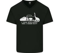 Maglietta In Cotone A V Per Uomo Con Dinosauri T-Rex E Noè