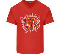 Maglietta In Cotone A V Per Uomo Con Enigma Divertente Del Cubo Rubik