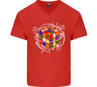 Maglietta In Cotone A V Per Uomo Con Enigma Divertente Del Cubo Rubik