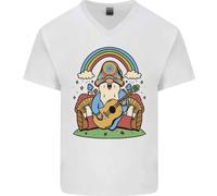 Maglietta In Cotone A V Per Uomo Con Gnomi Hippie E Funghi Magici Trippy