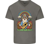 Maglietta In Cotone A V Per Uomo Con Gnomi Hippie E Funghi Magici Trippy