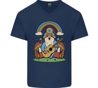 Maglietta In Cotone A V Per Uomo Con Gnomi Hippie E Funghi Magici Trippy