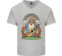 Maglietta In Cotone A V Per Uomo Con Gnomi Hippie E Funghi Magici Trippy