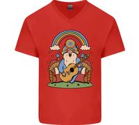 Maglietta In Cotone A V Per Uomo Con Gnomi Hippie E Funghi Magici Trippy