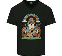Maglietta In Cotone A V Per Uomo Con Gnomi Hippie E Funghi Magici Trippy