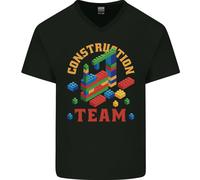 Maglietta In Cotone A V Per Uomo Con Mattoncini Divertenti Da Costruzione