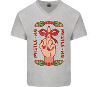 Maglietta In Cotone A V Per Uomo Con Mistletoe Di Natale No Funny Bah Humbug