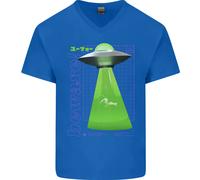 Maglietta In Cotone A V Per Uomo Con Mucca Rapita Dagli Alieni E UFO