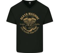 Maglietta In Cotone A V Per Uomo Death Machine Biker Moto