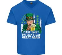 Maglietta In Cotone A V Per Uomo Di Donald Trump St. Patrick's Day Grande Ancora
