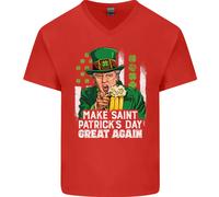 Maglietta In Cotone A V Per Uomo Di Donald Trump St. Patrick's Day Grande Ancora