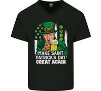 Maglietta In Cotone A V Per Uomo Di Donald Trump St. Patrick's Day Grande Ancora