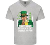 Maglietta In Cotone A V Per Uomo Di Donald Trump St. Patrick's Day Grande Ancora