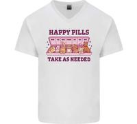 Maglietta In Cotone A V Per Uomo Dog Happy Pills