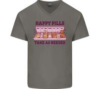 Maglietta In Cotone A V Per Uomo Dog Happy Pills