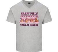 Maglietta In Cotone A V Per Uomo Dog Happy Pills