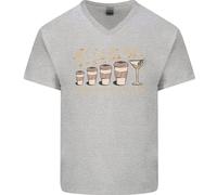 Maglietta In Cotone A V Per Uomo Evoluzione Del Caffè All'Alcol Settimanale