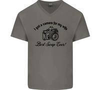 Maglietta In Cotone A V Per Uomo Fotografo Per Mia Moglie