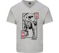 Maglietta In Cotone A V Per Uomo Giapponese T-Rex Ninja MMA Arti Marziali Miste