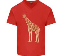 Maglietta In Cotone A V Per Uomo Giraffa Ecologia