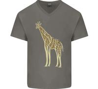 Maglietta In Cotone A V Per Uomo Giraffa Ecologia