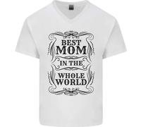 Maglietta In Cotone A V Per Uomo Miglior Mamma Del Mondo