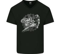Maglietta In Cotone A V Per Uomo Motocross Jump Dirt Bike Motocross