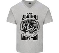 Maglietta In Cotone A V Per Uomo Muay Thai Fighter Warrior MMA Arti Marziali