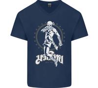 Maglietta In Cotone A V Per Uomo Muay Thai Skeleton MMA Mixed Martial Arts