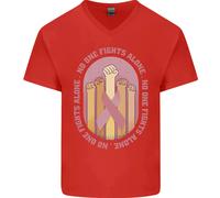 Maglietta In Cotone A V Per Uomo Per La Consapevolezza Del Cancro Al Seno