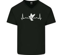 Maglietta In Cotone A V Per Uomo Pigeon Hunting Heart Beat Hunter ECG