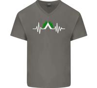 Maglietta In Cotone A V Per Uomo Pulse Camping Camper Festival ECG