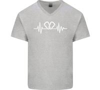 Maglietta In Cotone A V Per Uomo Pulse Rock Climbing Climber Climb ECG